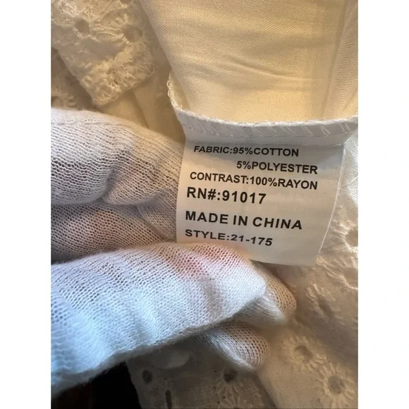 Solitaire Swim White Eyelet Maxi Tiered Dress, NWT, M - Picture 11 of 15